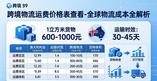 跨境物流运费价格表查看-全球物流成本全解析