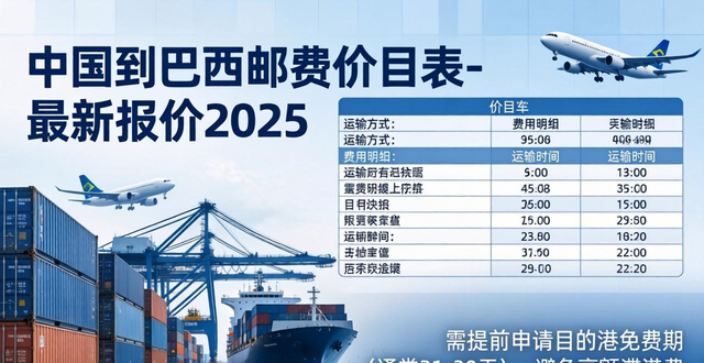 中国到巴西邮费价目表-最新报价2025